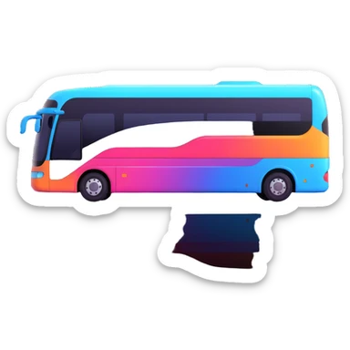 sleek futuristic green coach bus side profile vibrant glossy simple face sticker