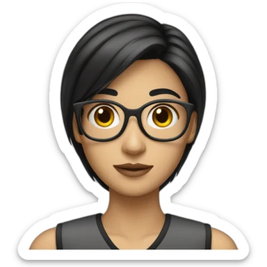 IT department girl nerds with black hair sticker