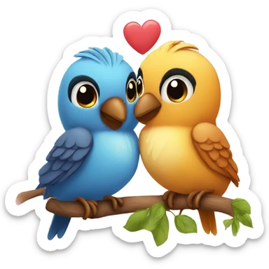 loving birds couple sticker