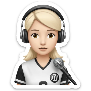 girl interested in journalism, on-air reporting, silent film and sports sticker