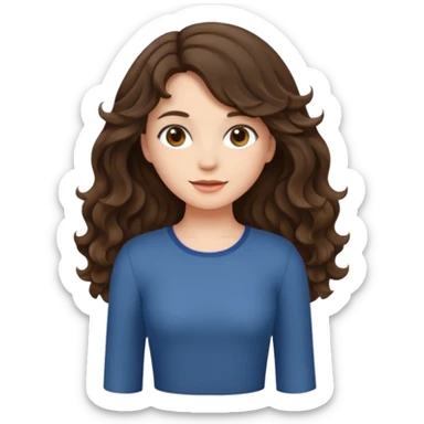 Brunette girl wavy nothing underneath full body  sticker