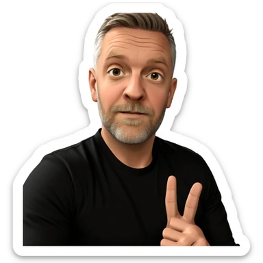 male with beard in black shirt sticker