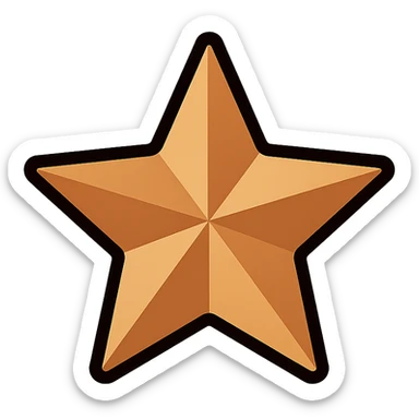 bronze star rating symbol, metallic effect, clean and modern, for rating sticker