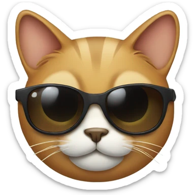 Cat with sunglasses sticker
