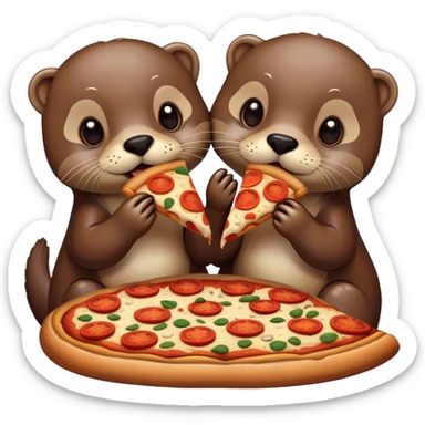 Otters, pizza sticker