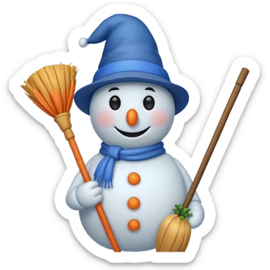 snowman wearing blue hat sticker