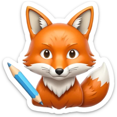 code writing fox sticker