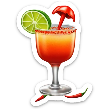 Spicy margarita white Red chilli  sticker