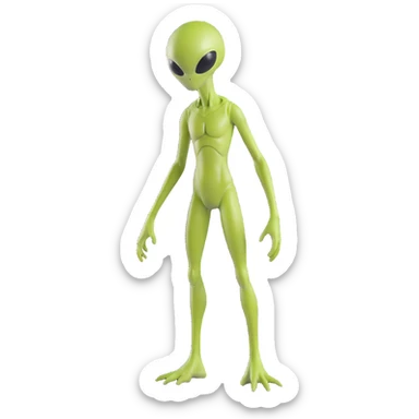 full-body alien figure standing sticker