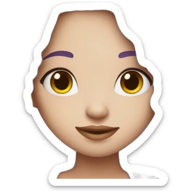 Beautiful girl with purple hair and White skin sticker