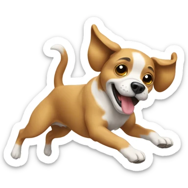 Dog doing a back flip sticker