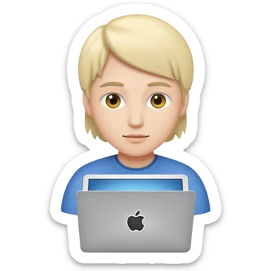 A PERSON USSING A PC sticker