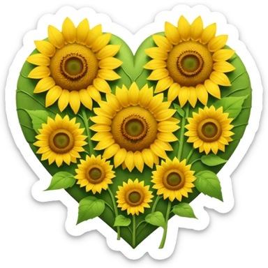 a heart made of sunflowers sticker