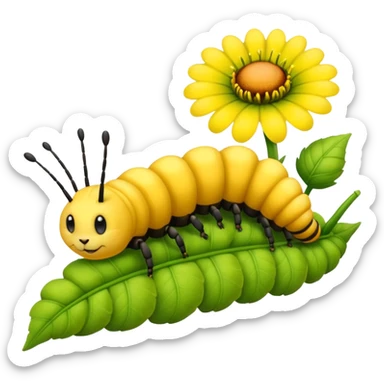 
caterpillar on flower sticker