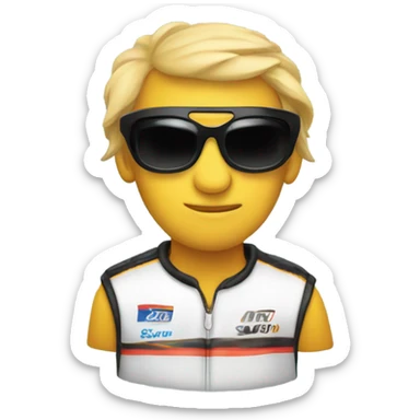 Race car with sunglasses sticker