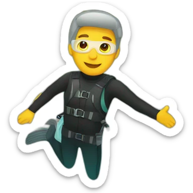 man pretending to scuba dive in a duck pond sticker