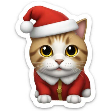 cat dressed as santa claus sticker