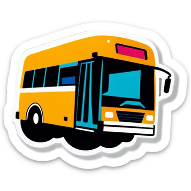 A person underneath a bus fixing  sticker