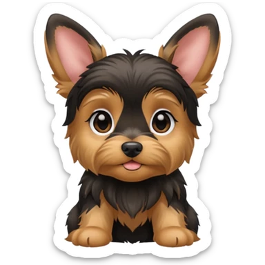 Female yorkie puppy floppy ears sticker