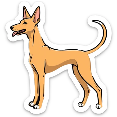 An Egyptian pharaoh hound with its tongue out sticker