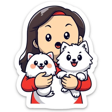 Mom angry with a pomeranian sticker