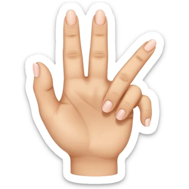 Thumb touching middle finger with ring finger and pinky finger pointing down and pointing finger pointing up sticker