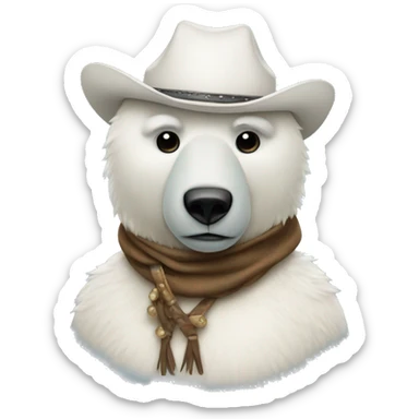 polar bear with a fancy mask and cowboy hat sticker