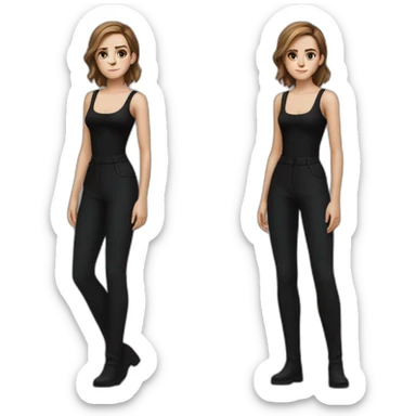 Full body beauty Emma Watson black outfit sticker