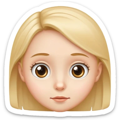 a child's face with big, bright eyes, simple and friendly sticker