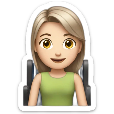 white brown hair girl in wheelchair sticker