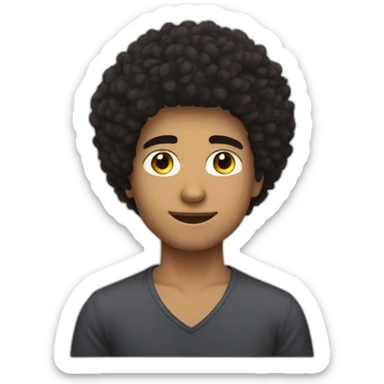 Joven delgado con pelo afro alto sticker