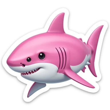 Pink shark with a pink bow on its head sticker