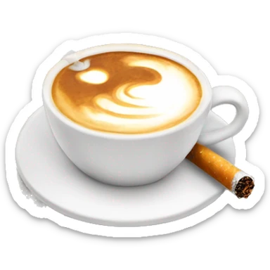 Cappuccino and cigarette sticker