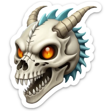 Skull-faced dragon sticker