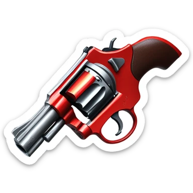 red snub-nosed Revolver  sticker