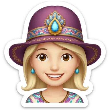paisa hat with a smile emoji sticker