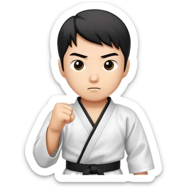 karate black belt character sticker