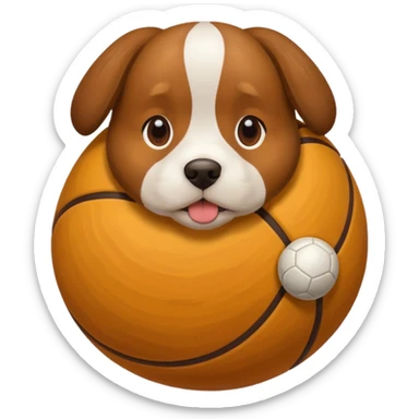 Dog wearing bawl sticker