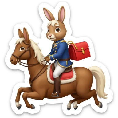 Mail rabbit riding horse sticker