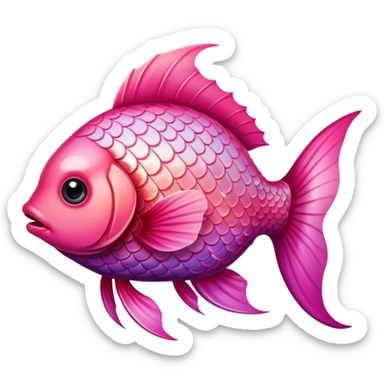 Pretty fish with ombre pink color sticker