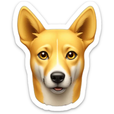 yellow dog that looks like a mix of dingo and fox sticker