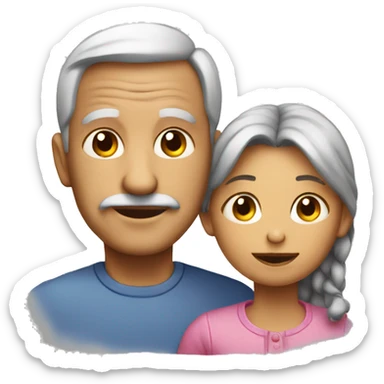 Old Parents and a girl  sticker