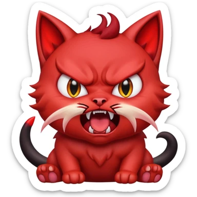  angry rage screaming loudly cryjng emoticon kawaii kitten devil very angry sticker