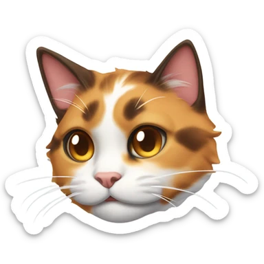 calico cat laying on its back playing dead sticker