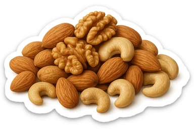 montagna di noci sbucciate, iperrealistici 4k sticker