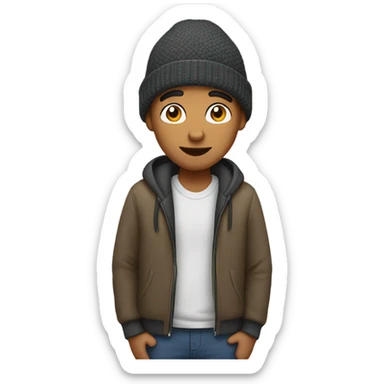 Mix guy wearing a Bonet doing 🤷🏽 sticker