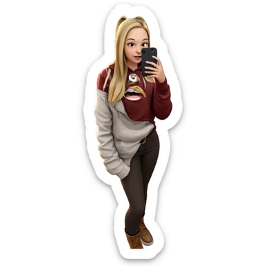 girl taking a selfie outdoors sticker