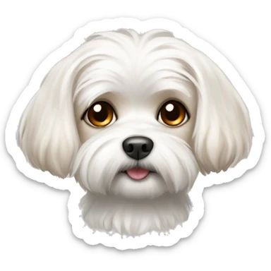 maltese dog with brown spots sticker