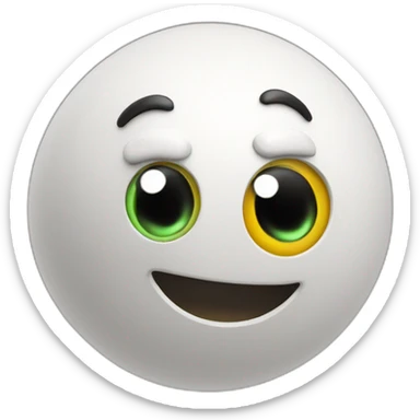 3d sphere with a cartoon repeater texture with big childish eyes sticker