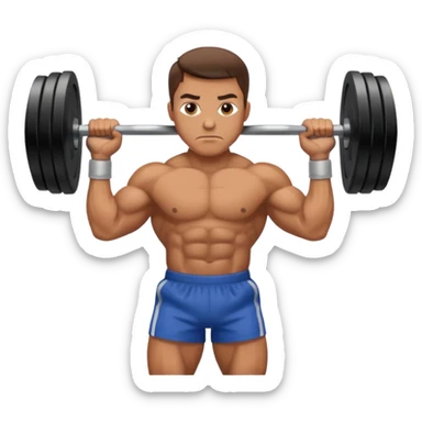 man lifting weights sticker